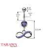 Piercing nombril pendentif infini violet - Tarawa.com