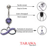 Piercing nombril pendentif infini violet - Tarawa.com