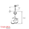 Piercing nombril pendentif OM bouddhiste - Piercing Tarawa.com