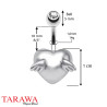 Piercing nombril coeur aile d'Ange - Tarawa.com