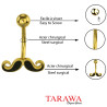 Piercing nombril Moustache Doré - Tarawa.com