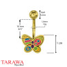 Piercing nombril Papillon Acier dorée - Tarawa.com