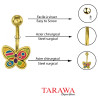 Piercing nombril Papillon Acier dorée - Tarawa.com