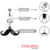 Piercing nombril pendentif moustache cristal blanc - Piercing Tarawa.com
