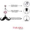 Piercing nombril pendentif moustache cristal Rose - Piercing Tarawa.com