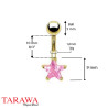 Piercing nombril étoile doré cristal Rose - Tarawa.com