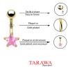 Piercing nombril étoile doré cristal Rose - Tarawa.com