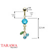 Piercing nombril plaqué or cerise strass Bleu - Tarawa Piercing