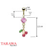 Piercing nombril plaqué or cerise strass rose- Tarawa piercing