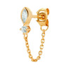 Boucle d’oreille plaqué or chaînette double strass – Vendu à l’unité