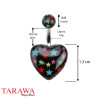 Piercing nombril Coeur noir logo étoile - Tarawa.com