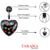 Piercing nombril Coeur noir logo étoile - Tarawa.com