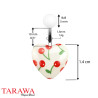 Piercing nombril Coeur logo cerise - Tarawa.com