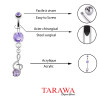 Piercing nombril note de musique cristal Violet - Tarawa.com