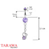 Piercing nombril note de musique cristal Violet - Tarawa.com