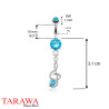 Piercing nombril note de musique cristal bleu - Tarawa.com