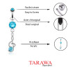 Piercing nombril note de musique cristal bleu - Tarawa.com