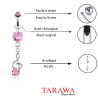 Piercing nombril note de musique cristal Rose - Tarawa.com