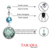 Piercing nombril Turquoise liseré acier - tarawa.com