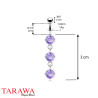 piercing nombril pendant cristal violet - Tarawa.com