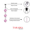piercing nombril pendant cristal Rose - Tarawa.com