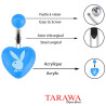 Piercing nombril playboy Coeur bleu - Tarawa.com
