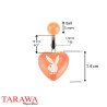 Piercing nombril playboy Coeur Orange- Tarawa.com