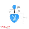 Piercing nombril playboy Coeur bleu - Tarawa.com