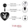 Piercing nombril playboy Coeur Noir- Tarawa.com
