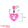 Piercing nombril playboy Coeur Rose- Tarawa.com