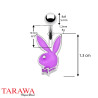 Piercing nombril play boy 1.2mm couleur violet  - Tarawa.com