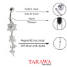 Piercing nombril fleur pendante en argent - Tarawa.com