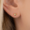 Boucle d’oreille bille plaqué or 4 mm – élégance intemporelle (vendue à l’unité)