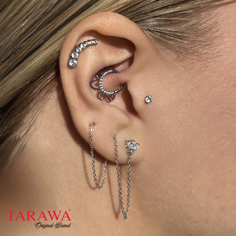 Composition argenté strass