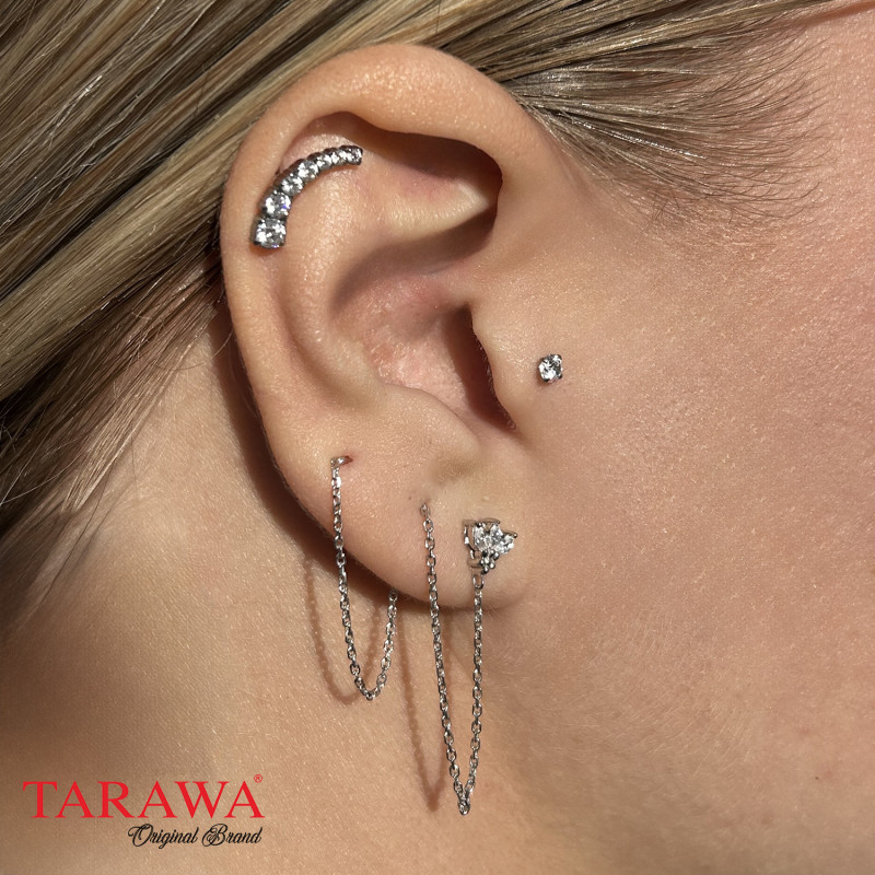 Composition oreille avec helix argenté