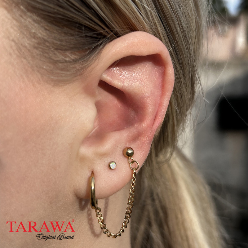 Composition lobes d'oreille doré