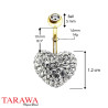 Piercing nombril Cristal Swarovswi forme Coeur - Tarawa piercing