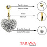 Piercing nombril Cristal Swarovswi forme Coeur - Tarawa piercing