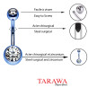 Piercing nombril acier chirurgical bleu - Tarawa.com