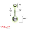 Piercing nombril acier chirurgical Vert - Piercing Tarawa