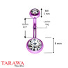 Piercing nombril acier chirurgical violet - Tarawa.com