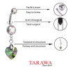 Piercing nombril Coeur cristal couleur - Tarawa.com