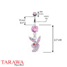 Piercing nombril Playboy cristal Rose- Piercing Tarawa.com