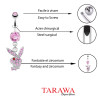 Piercing nombril Playboy cristal Rose- Piercing Tarawa.com
