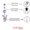 Piercing nombril Playboy cristal Violet - Piercing Tarawa.com