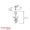 Piercing nombril Playboy cristal blanc et œil rouge - Piercing Tarawa