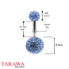 Piercing Nombril double cristal Bleu ciel - Piercing Tarawa