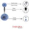 Piercing Nombril double cristal Bleu ciel - Piercing Tarawa