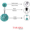 Piercing Nombril double cristal Bleu turquoise- Piercing Tarawa