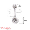 Piercing Nombril double cristal blanc - Piercing Tarawa